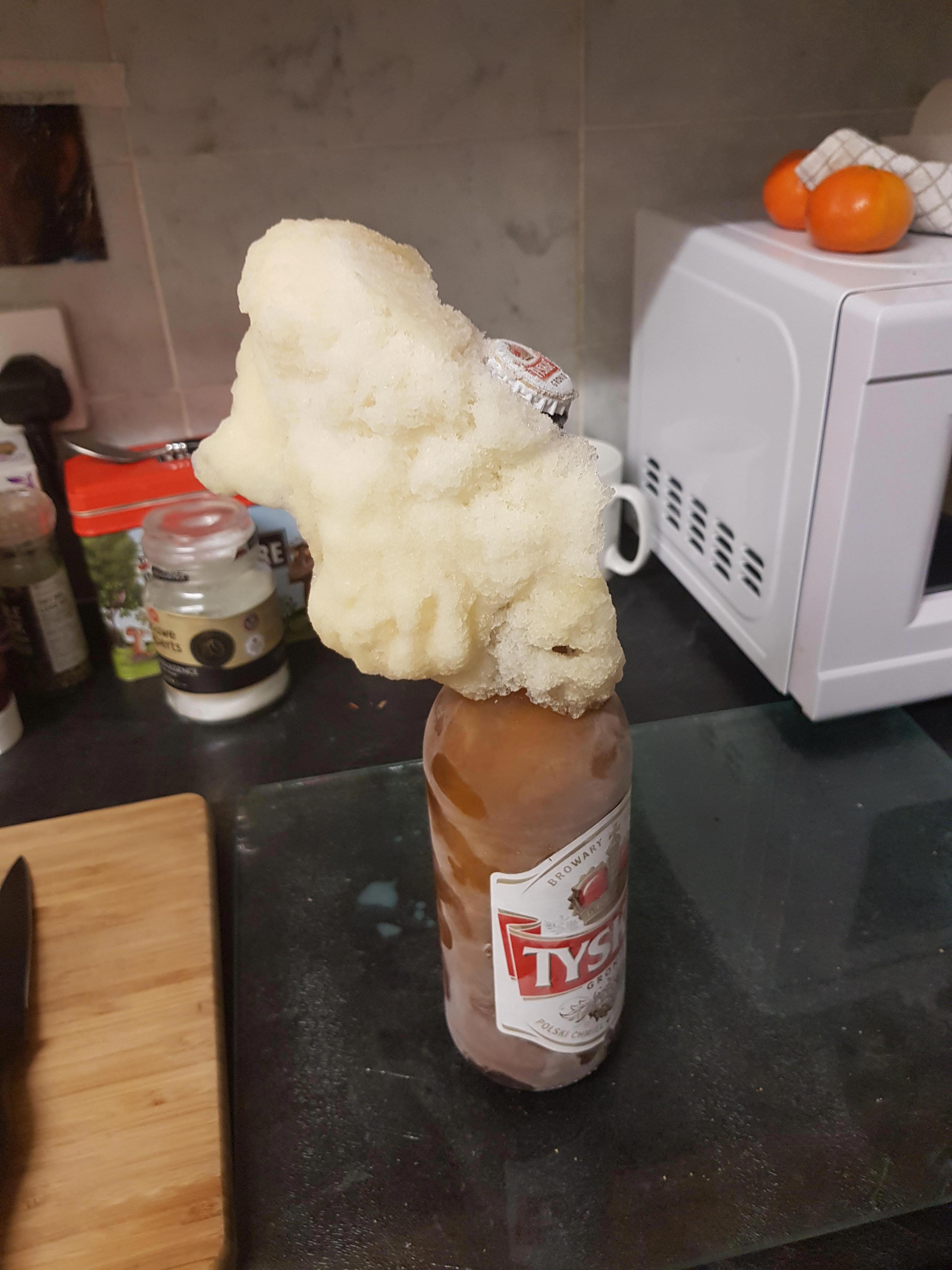 beer in freezer