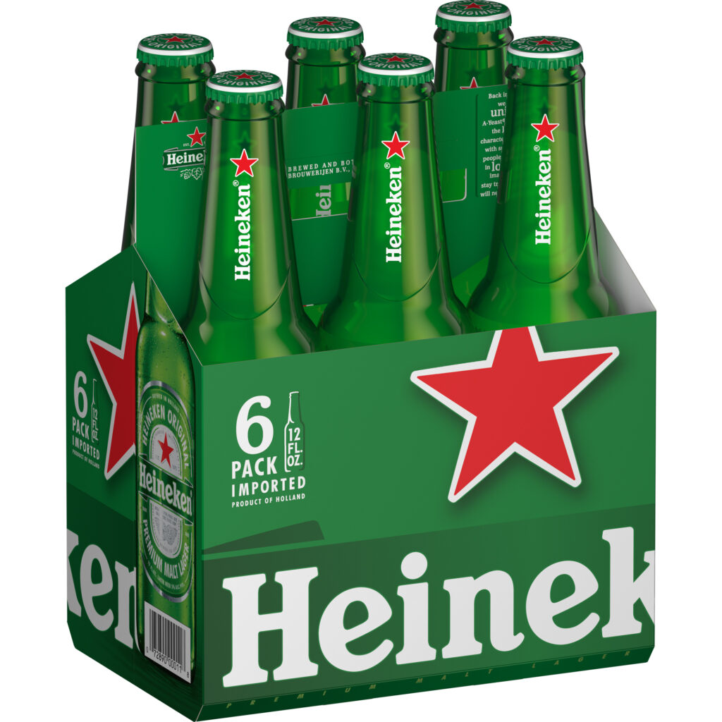 Heineken Original Lager Beer, 6 Pack, 12 fl oz Bottles