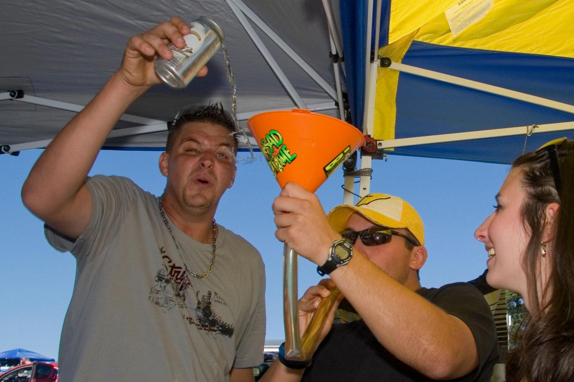 funneling a beer