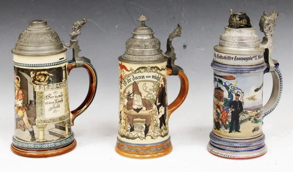 antique german beer steins