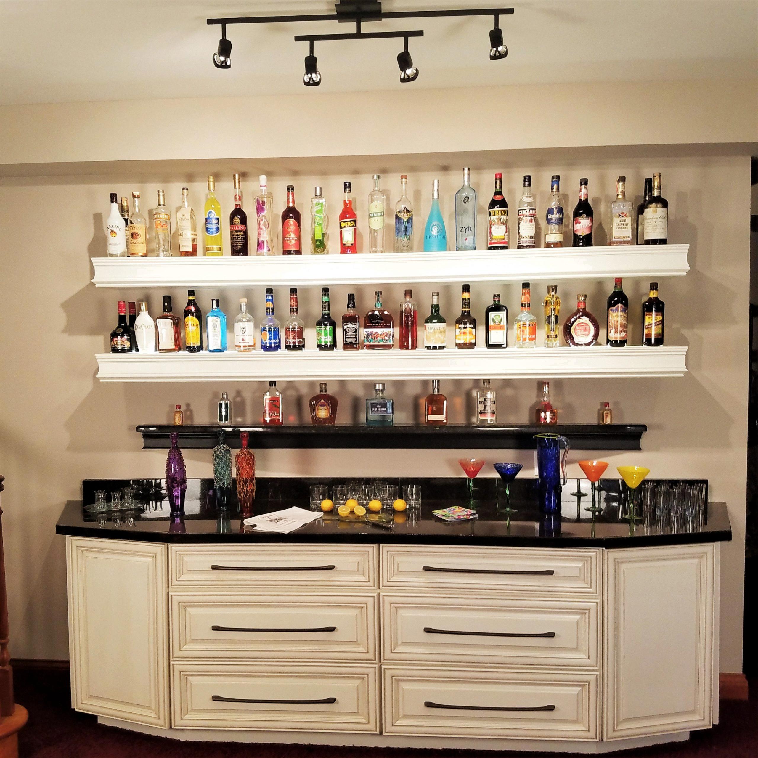 liquor bottle shelf